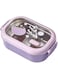 1pcs Stainless Steel Insulation Lunch Box Portable Fruit Food Container Leakproof Detachable Two Compartments For Adults Kids School