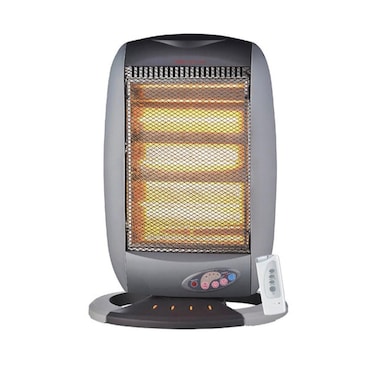 Halogen Electric Room Heater with Remote 1200W   Portable Space Heater for Home &amp; Bedroom   180&deg; Oscillating Heater with 3 Adjustable Heat Levels with Timer Function