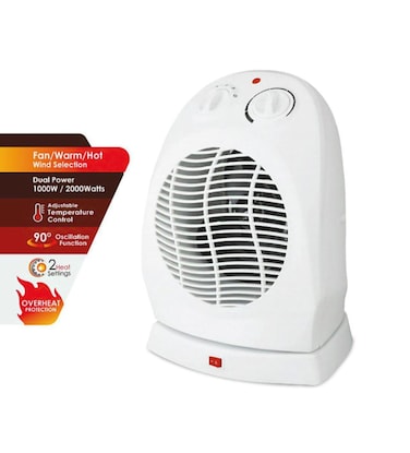 Room Heater Fan with Dual Power Settings, Overheat Protection, and 3-Mode Heat Selection Cool/Warm/Hot Energy-Efficient