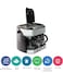 Coffee Machine 1.25L &ndash; Espresso &amp; Americano Maker with Steam Pump, Compact 13cm Design, Stainless Steel Silver Finish
