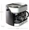Coffee Machine 1.25L &ndash; Espresso &amp; Americano Maker with Steam Pump, Compact 13cm Design, Stainless Steel Silver Finish