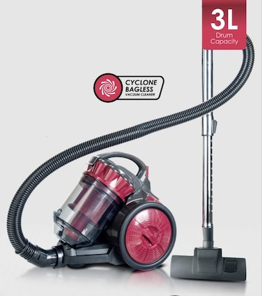 Veltric Cyclone Bagless Vacuum Cleaner &ndash; Powerful Suction, Automatic Cord Rewinder, 5m Power Cord, High-Quality Metal Tube, 3L Large Capacity  Home, Office, Dorm