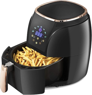 Air Fryer 5L Capacity &ndash; 1500W Large Oil-Free Cooker with Adjustable Temperature &amp; Timer, Non-Stick Basket, for Fries, Chicken, Meat, Vegetables, Baking &amp; Roasting