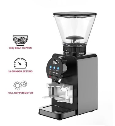 Burr Coffee Grinder with Digital Touchscreen, 380g Large Capacity, 24 Grind Settings, Anti-Static Technology &ndash; Adjustable Electric Grinder for Espresso, French Press, Pour Over, Drip