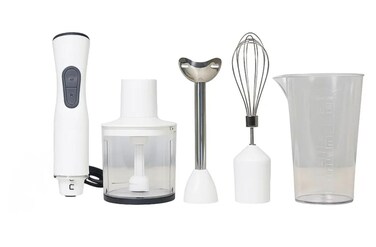 Vantix 4 in 1 Hand Blender Set &ndash; Stick Blender with Food Processor, Grinder, Egg Whisk &amp; 600ml Beaker &ndash; Multi-Function Immersion Blender for Smoothies, Soups, Sauces