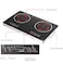 Double Burner Infrared Cooktop &ndash; 2400W Dual Induction Hot Plate Electric Cooker with LED Display, Ceramic Heating, Multi-Stage Power, Knob &amp; Touch Control, Portable Tabletop Stove