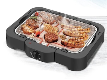 Electric BBQ Grill&ndash; Adjustable Temperature, Detachable Plates, and Cool-Touch Housing for Indoor &amp; Outdoor Grill, BBQ, Steak