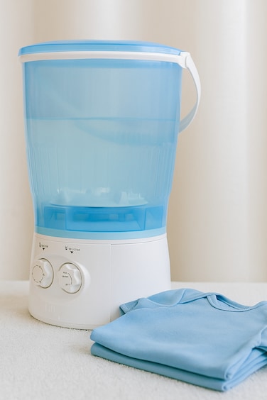 Mini Washing Machine 2KG Baby Washer &ndash; Portable Compact Washer with Twin Knob Controls, Wash Timer &amp; Mode Selector   Lightweight Blue Mini Tub for Baby Clothes, Travel, Dorm