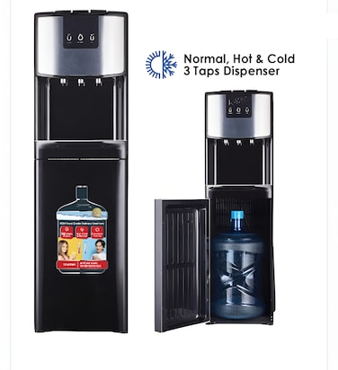 Vantix Bottom Loading Water Dispenser with 3 Taps &ndash; Hot, Cold &amp; Normal   High-Grade Stainless Steel Tank   580W Fast Cooling &amp; Heating   Water Shortage Indicator   Home &amp; Office Use