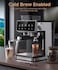 Espresso Coffee Machine with Grinder &ndash; 20 Grind Settings, Hot &amp; Cold Brew, Digital Touch Screen, Steam Wand, Double Cup Function, Stainless Steel Barista Coffee Maker