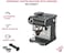 Espresso Coffee Machine with Grinder 19 Bar&ndash; High Pressure Steam Pump, Perfect Crema Maker, Double Cup Espresso Machine with Milk Frother &amp; Accessories, Stainless Steel