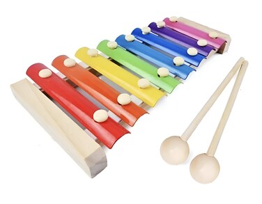 Colorful Wooden Xylophone for Kids &ndash; 8-Note Musical Instrument with Mallets   Educational Music Learning Toy for Toddlers &amp; Children