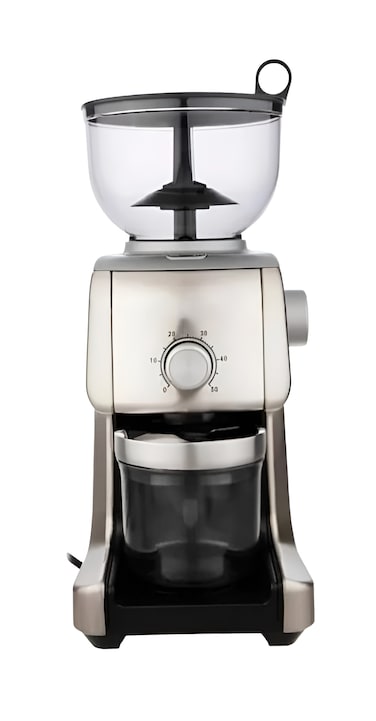Stainless Steel Conical Burr Coffee Grinder – 16 Adjustable Grind Settings, 400g Large Capacity, Direct Portafilter Electric Coffee Grinder for Espresso, French Press & Drip Coffee