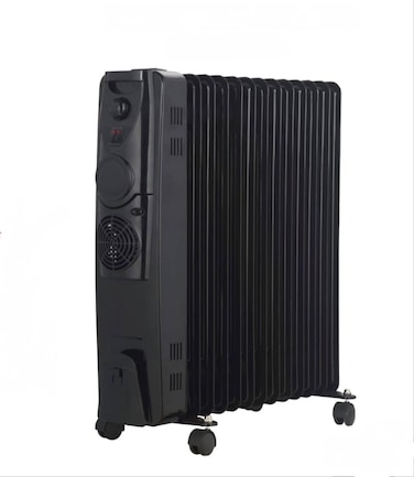 
Oil Filled Radiator Heater 2500W with 13 Fins &ndash; Portable Electric Room Warmer with 3 Heat Settings, Adjustable Thermostat, Energy Efficient &amp; Silent Operation &ndash; Overheat Protection, Black Finish
