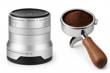 Veltric Wireless Electric Espresso Coffee Tamper &ndash; Automatic Handheld Barista Tamper with Adjustable Pressure, Fast &amp; Consistent Tamping, Built-in Wireless Charging