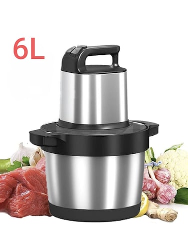 Heavy Duty Chopper 6L Capacity, 1300W Heavy Duty Motor, Stainless Steel Blades &ndash; Electric Food Processor for Fruits, Vegetables, Nuts, Meat
