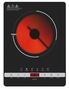 Single Infrared Cooker Hot Plate Burner 2000W – Single Ring Electric Hot Plate with Touch Control, Digital Display, 10 Power/Temperature Levels, LED Indicator