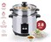 Rice Cooker 2.8L with Steamer 1000W &ndash; Stainless Steel Body with Tempered Glass Lid, Auto Shut-Off, Keep Warm Function, Non-Stick Inner Pot