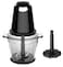Electric Food Chopper 1L Glass Bowl &ndash; 600W Powerful Motor, Double Stainless Steel Blades with Safety Cover, Black Mini Chopper for Meat, Vegetables, Nuts &amp; Fruits