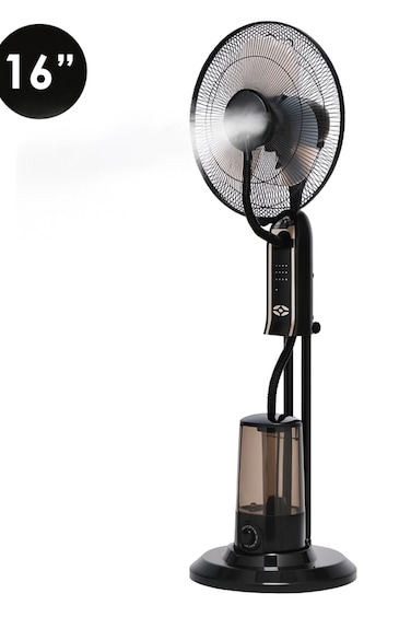 Vantix 16 Inch Mist Fan with Humidifier Function &ndash; Oscillating Pedestal Fan with 3 Speed Control, Remote, Timer, Adjustable Mist, Large 3.2L Water Tank &amp; Low Noise Cooling