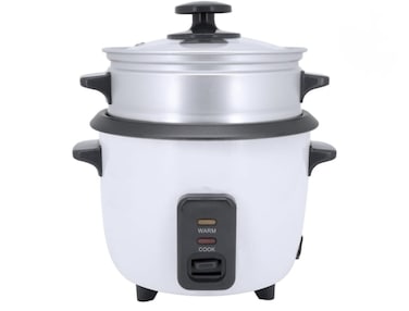 Vintax Rice Cooker 0.6L with Steamer &ndash; Non-Stick Removable Pot, Tempered Glass Lid, Cool Touch Handle, Auto Shut-Off &ndash; Portable Electric Rice Cooker for Small Meals &amp; Travel