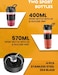 Vintax Portable Sports Blender with 2 Bottles 570ml & 400ml – 500W Powerful Motor, Stainless Steel Blades, Personal Smoothie Maker for Gym, Fitness, Travel, Jogging & Walking