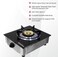 Single Burner Gas Stove with Tempered Glass Top &ndash; Heavy-Duty Cast Iron Brass Burner, Stainless Steel Body, Piezo Ignition, 3.0kW Heat Input