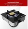 Single Burner Gas Stove with Tempered Glass Top &ndash; Heavy-Duty Cast Iron Brass Burner, Stainless Steel Body, Piezo Ignition, 3.0kW Heat Input