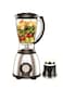 2 in 1 Blender with Grinder &ndash; 350W Powerful Motor, 1.5L Plastic Jar &amp; Small Grinding Cup, 2 Speed + Pulse Control, Stainless Steel 4 Cross Blades, Durable Metal Body Housing