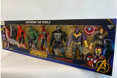 Avengers Titan Hero Series Action Figure Set – 8 Superhero Characters Collectible Toys   Marvel Defending the World Figures for Kids & Fans