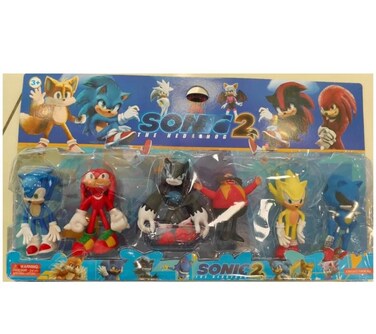 Sonic the Hedgehog 2 Character Figure Set &ndash; 6 Collectible Action Figures   Sonic, Tails, Knuckles &amp; More Kids Toys and Collector Set