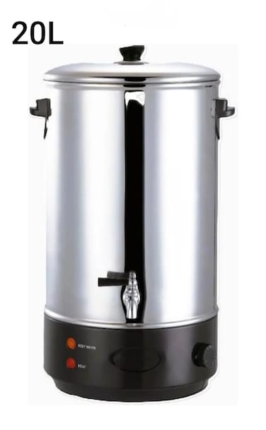 Electric Water Boiler 20L Stainless Steel &ndash; Large Hot Water Dispenser with Double-Layer Insulation, Temperature Control &amp; Safety Features for Tea, Coffee &amp; Office Use