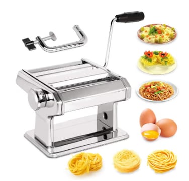 Pasta Maker Machine – Kneads Dough & Shapes Fresh Pasta   Compact Countertop Design, Long Kneading Tube for Perfect Texture   Homemade Noodles & Spaghetti Maker