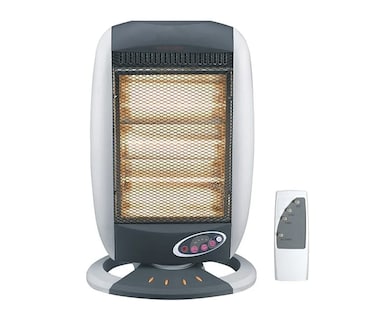 Vintax Halogen Electric Room Heater with Remote &ndash; Portable 180&deg; Oscillating Space Heater for Home &amp; Bedroom   3 Adjustable Heat Levels &amp; Timer Function