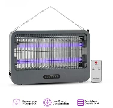 Vantix Electric Mosquito Killer Lamp   Insect Killer Lamp with Remote Control &ndash; Dual Front &amp; Rear Grid Insect Zapper with Protective Net, Low Power Consumption