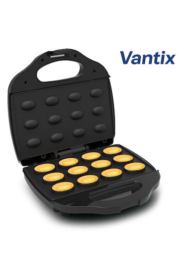 Vantix Electric  Nutty Maker   Electric Nut Cake Maker 12 piece  750W Automatic Temperature Control   Non-Stick Coating   Cool Touch Body   Easy Cleaning   Home Snack & Dessert Maker