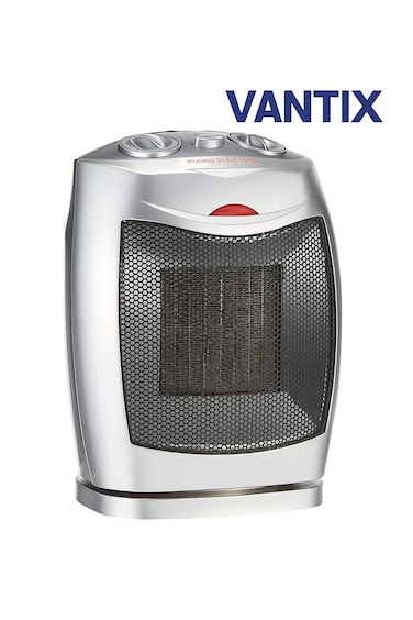 Vantix PTC Fan Room Heater   90&deg; Oscillating Electric Heater   Dual Power 750W/1500W   Adjustable Temperature Control   Fan/Warm/Hot Wind   Overheat Protection   Portable with Handle