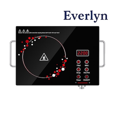 Digital Infrared Cooker &ndash; Electric Ceramic Cooktop with Digital Control, Tempered Glass Single Infrared Burner Hot Plate, Portable Induction Cooker for Even Heating