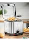 1.5L Deep Fryer 900W with Viewing Window &ndash; Stainless Steel Electric Deep Fryer with Detachable Enamel Oil Tank, Filter Basket &amp; Adjustable Temperature Control