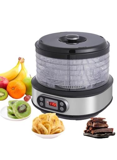 Digital Food Dehydrator &amp; Steamer 450W with 5 Adjustable Trays &ndash; Adjustable Temperature &amp; 30-Min to 72-Hour Timer, Ideal for Drying Fruits, Vegetables, Meat, Herbs &amp; Healthy Snacks