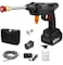 Nicsware Portable Cordless High-Pressure Car Washer &ndash; Rechargeable Lithium Battery Power Washer with Water Jet &amp; Foam Gun, Wireless Car Wash Machine for Home, Garden, Bike