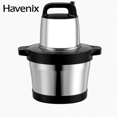 Havenix Heavy Duty Food Chopper 7L Capacity Stainless Steel, 2000W Heavy Duty Motor, Stainless Steel Blades – Electric Food Processor for Fruits, Vegetables, Nuts, Meat