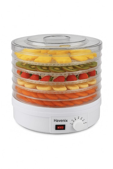 Havenix Food Dehydrator Machine 5 Layer with Adjustable Temperature Control &ndash; Electric Food Dryer for Fruits, Vegetables, Meat, and Herbs, Quiet Operation, Compact &amp; Easy to Clean