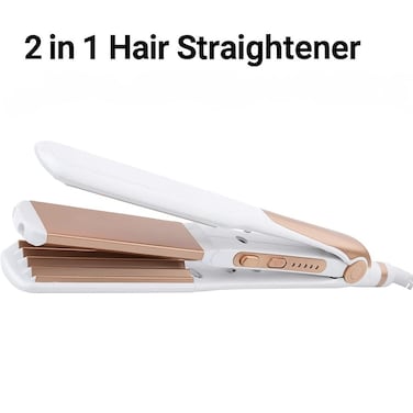 Everlyn 2 in 1 Hair Straightener & Crimper – Professional Ceramic Flat Iron for Straight, Wavy & Textured Hairstyles, Fast Heating Dual Styling Tool for Smooth & Voluminous Hair”