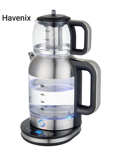 Havenix 2 in 1 Tea Maker Kettle with Digital Display 1.7L, Adjustable Temperature Control, Keep Warm Function, UK Strix Controller, German Borosilicate Glass, Stainless Steel