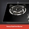 2 Burner Gas Hob &ndash; Extra Hard Tempered Glass Top, Stainless Steel Tray, Heavy Cast Iron Burners with Blue Flame, Pulse Ignition &amp; Low Gas Consumption &ndash; Stylish Built-In Gas Stove for Kitchen