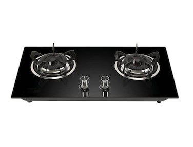 2 Burner Gas Hob &ndash; Extra Hard Tempered Glass Top, Stainless Steel Tray, Heavy Cast Iron Burners with Blue Flame, Pulse Ignition &amp; Low Gas Consumption &ndash; Stylish Built-In Gas Stove for Kitchen