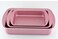 Everlyn 3-Piece Granite Square Pan Set – Non-Stick Baking & Roasting Tray Set Pink (32x22, 35x25, 38x28 cm), Heavy-Duty Carbon Steel, Oven & Dishwasher Safe