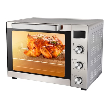 Havenix 68L Electric Oven   2500W Stainless Steel Convection Oven with Rotisserie &amp; Interior Lamp   Adjustable 70&deg;C&ndash;250&deg;C Temperature, 120-Min Timer, 3 Control Knobs   Bake, Grill &amp; Roast