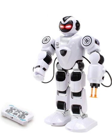 Smart Arras Police Robot Toy &ndash; Walking &amp; Glide Mode   Swinging Hands, Shooting Bullets, Face Light Effects   Interactive Robot Toy for Kids